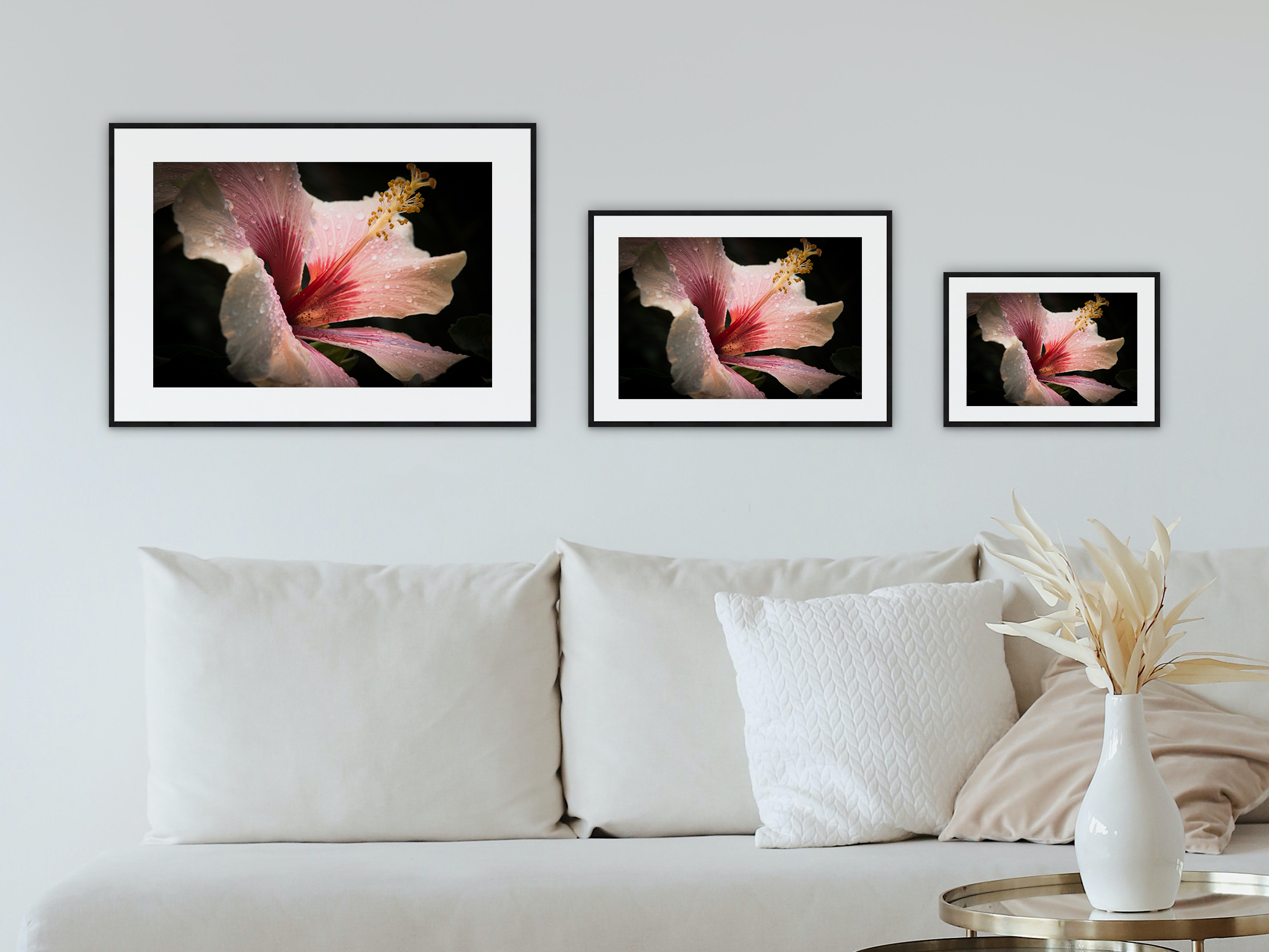 Hibiskusblüte mit Tropfen